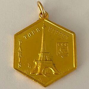 Eiffel Tower 22k Gold Pendant
